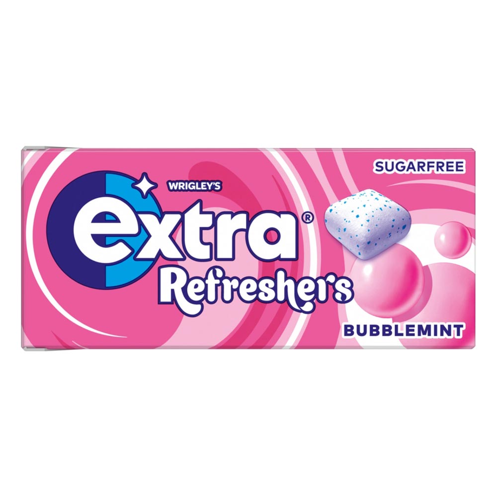 Extra Refreshers Bubblemint Sugarfree Chewing Gum Handy Box 7 Pieces