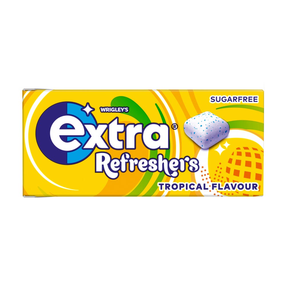 Extra Refreshers Tropical Flavour Sugarfree Chewing Gum Handy Box 7 Pieces