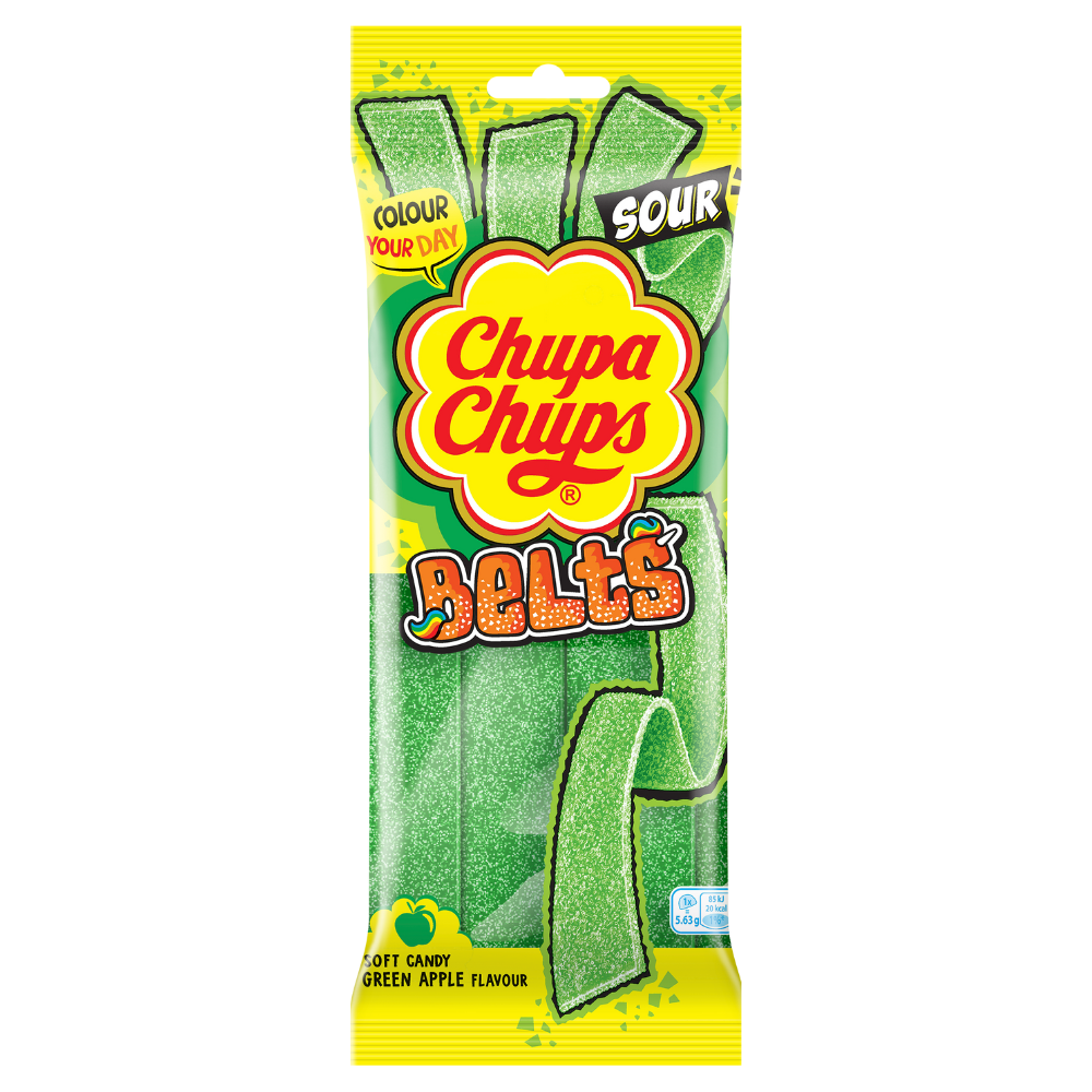 Chupa Chups Sour Apple Belts Pack 90g