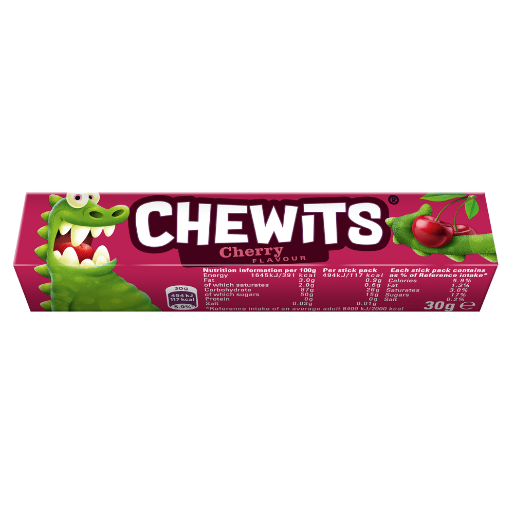 Chewits Cherry Flavour Stick Pack 30g