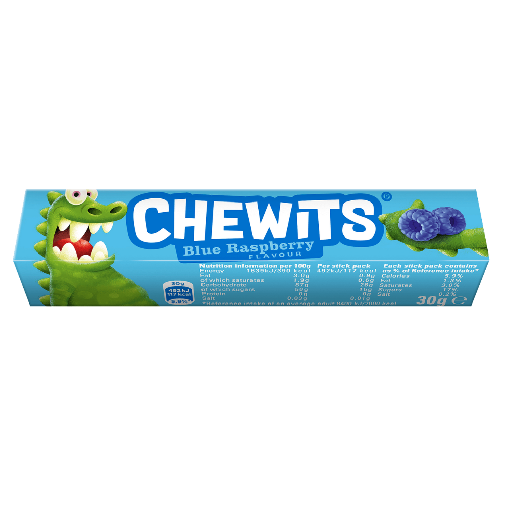 Chewits Blue Raspberry Flavour Stick Pack 30g