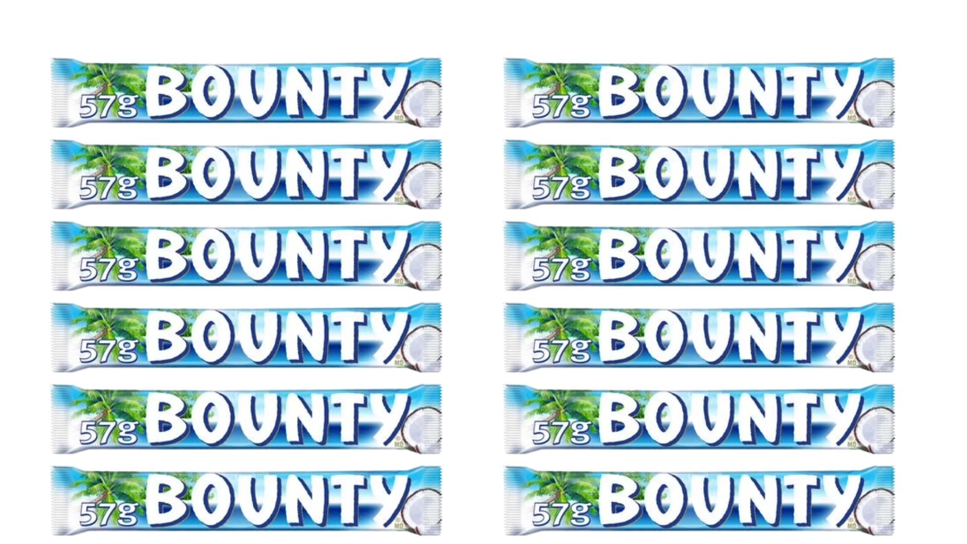 Bounty Coconut & Milk Chocolate Bar 57 g – Pack of 6 or 12
