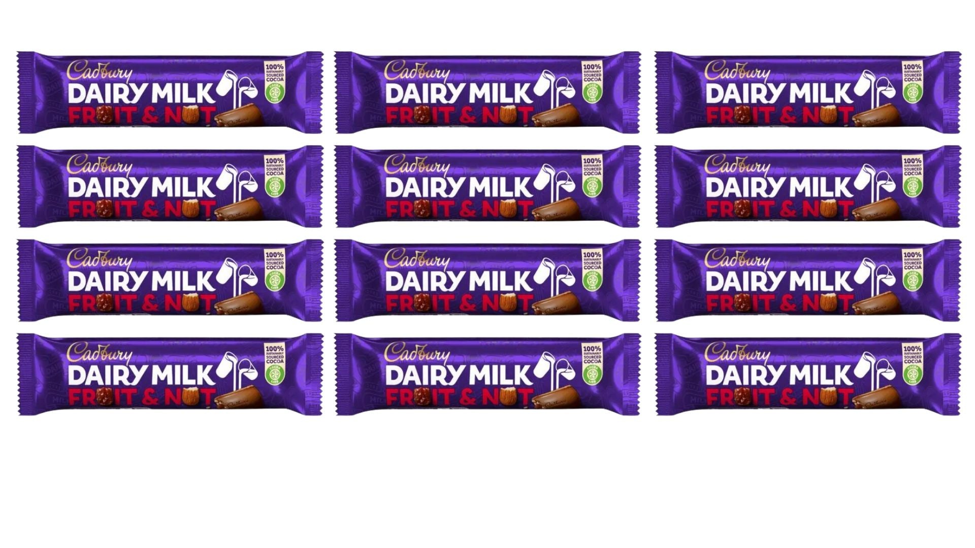 Cadbury Dairy Milk Fruit & Nut Chocolate Bar 49 g – 12 or 24