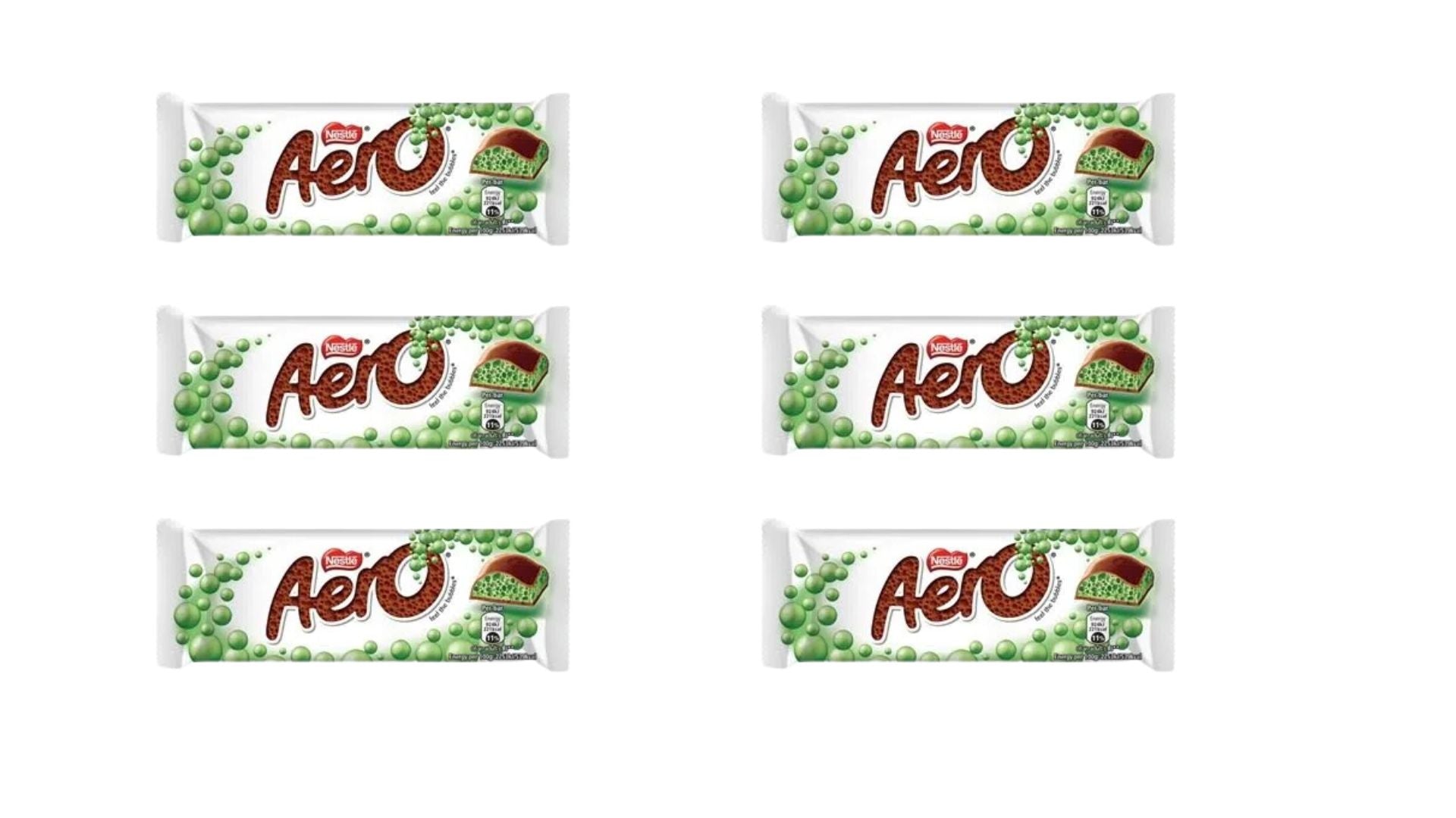 Aero Bubbly Peppermint Mint Chocolate Bar 36g - 6/12 Bars
