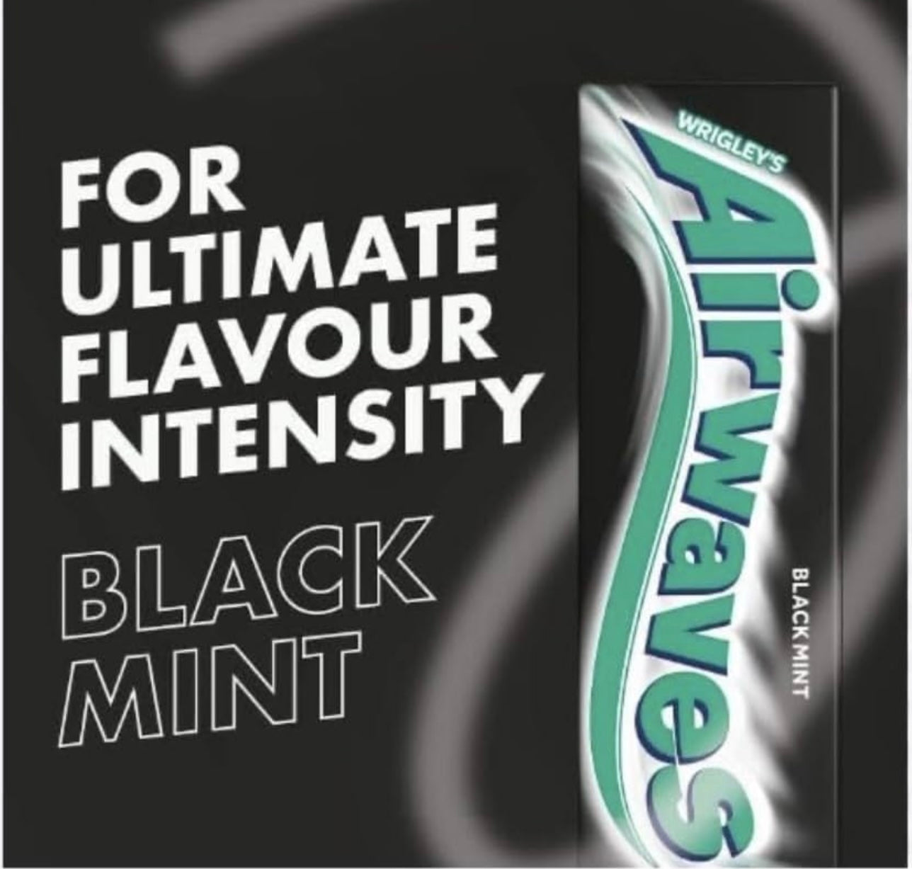 Airwaves Black Mint Sugar Free Chewing Gum – 10 Packs of 10 | Menthol Freshness & Oral Care