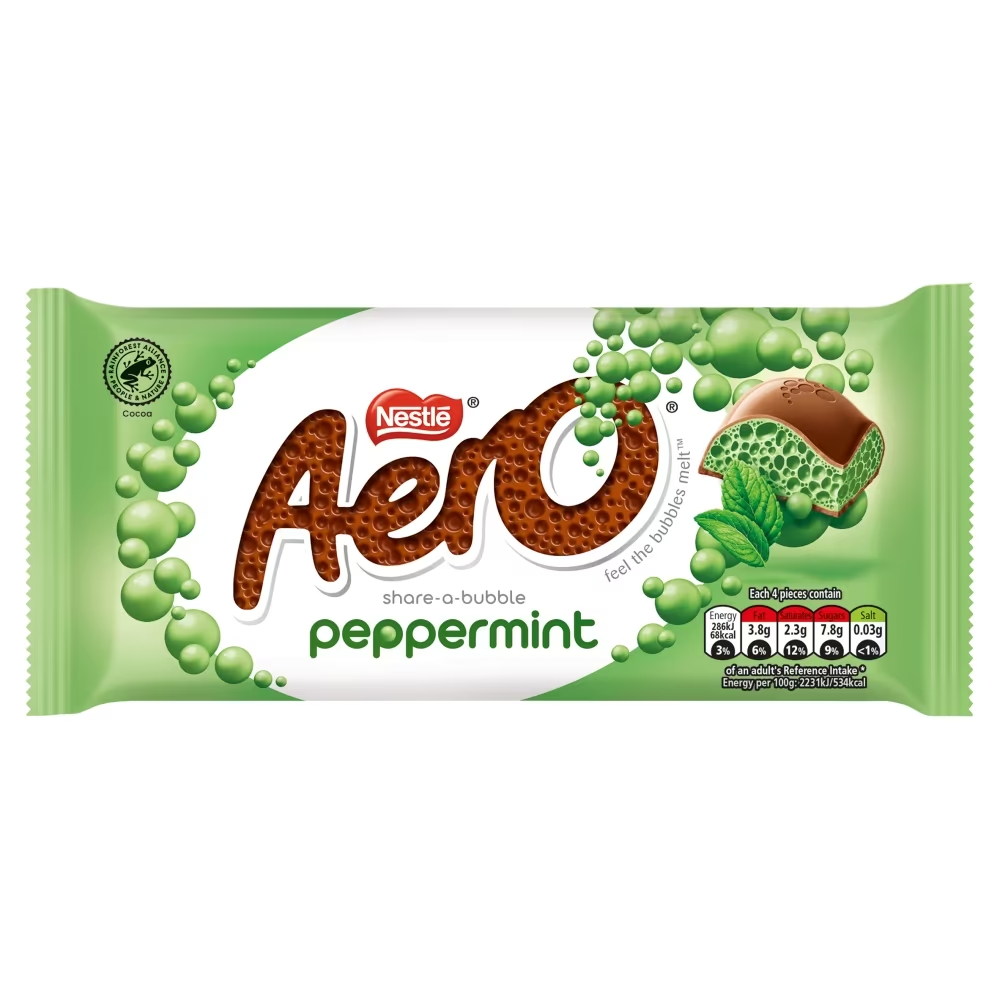 Aero Peppermint Mint Chocolate Sharing Bar 90g