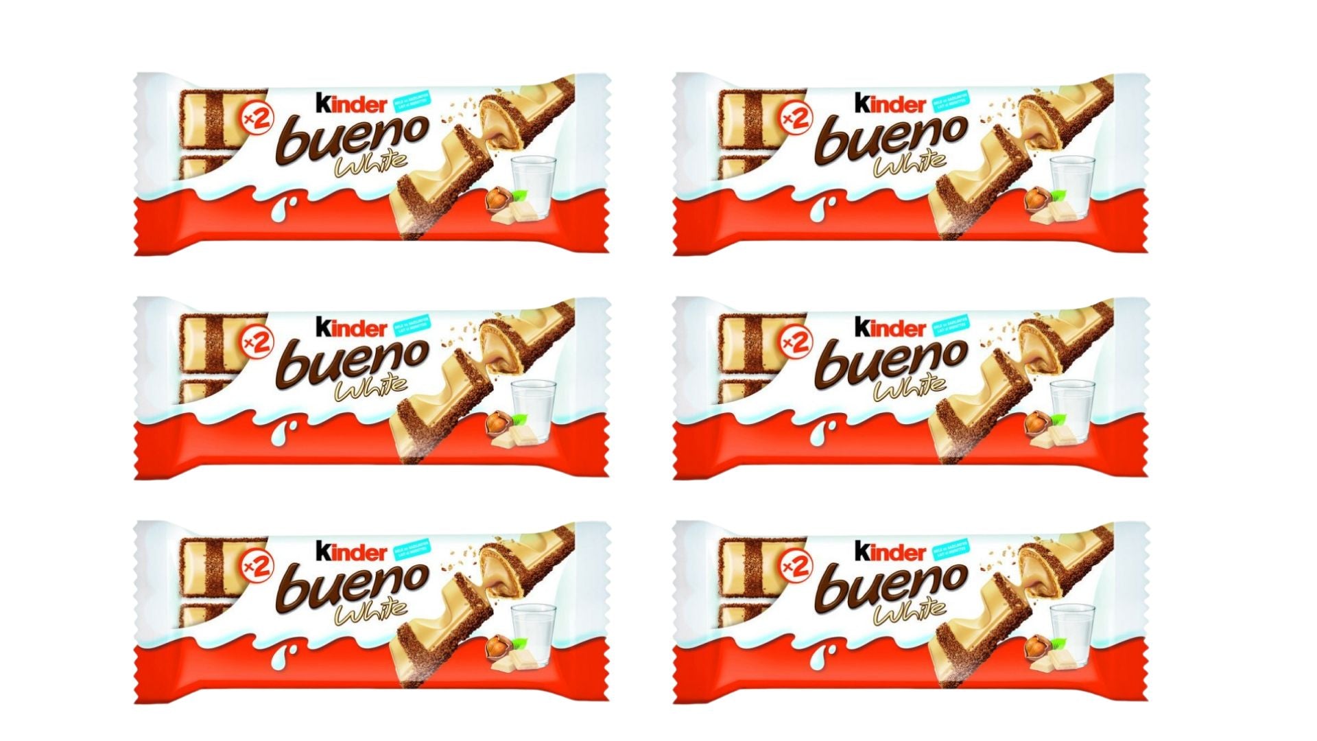 Kinder Bueno White Chocolate Bar 39 g – Pack of 6 or 12