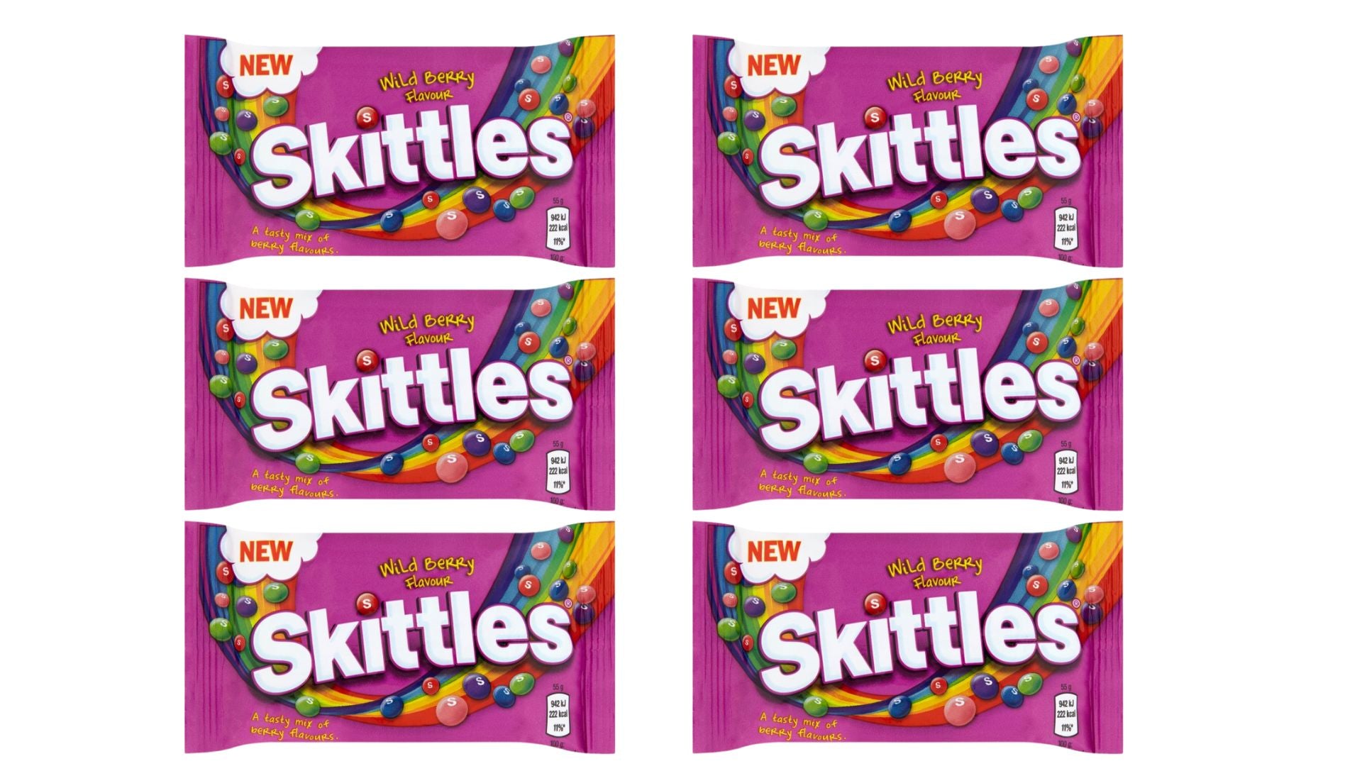 Skittles Wild Berry Vegan Sweets 45 g – Pack of 6 or 12